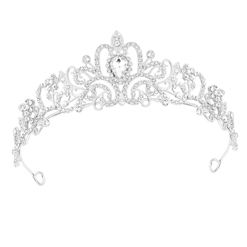 Elegant Silver Rhinestone Tiara Crown for Women and Girls Perfect for Weddings Parties Proms Halloween and Photo Shoots