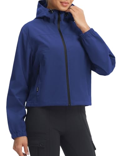 Manteau imperméable court outdoor femme bleu S pour rando et vélo