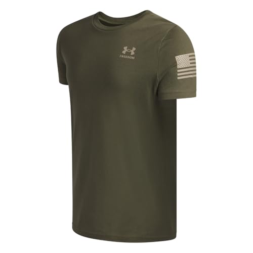 Under Armour Boys' Freedom Flag Short Sleeve T Shirt, (390) Marine OD Green / / Desert Sand, Large