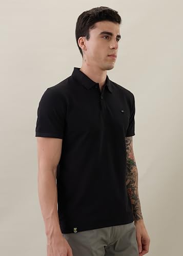 Image of Nostrum Cotton Half Sleeve T-Shirt for Men Boys, Regular Fit, Cherry, Stylish Mens T-Shirts, Polo T Shirt for Man, Collar T Shirts for Men