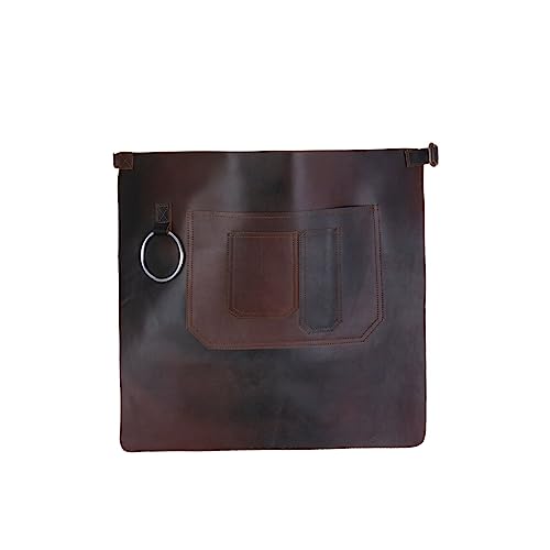 Dark Brown Full Grain Leather Half Butcher -Cook-BBQ Apron -Cooking - Wood work - Cheff - BBq Grill Gift - DIY - Grill Apron