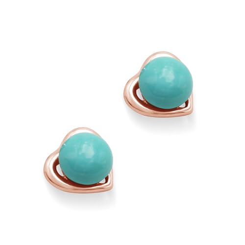 Boucles d'oreilles turquoise cœur argent 925 de prestige