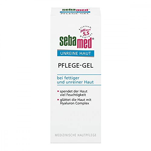 Sebamed Unreine Haut Unreine Haut Pflege-Gel, glättet die Haut mit Hyaluron Complex, beruhigt und pflegt die unreine und fettige Haut, Inhalt 50 ml