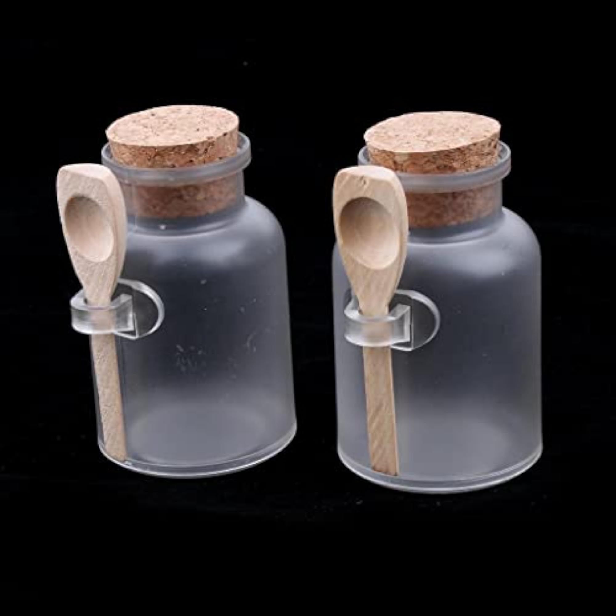 2 Pieces ABS Bath Salt Bottles Empty Clear Corked Jar