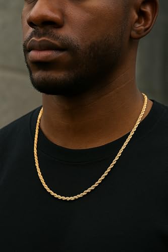 Real 14k Solid Yellow Gold Rope Chain Necklace with Lobster Claw Clasp, Jewery Gift for Her Him, Thickness 1.55-3.05 mm, Length 16-24 inch3