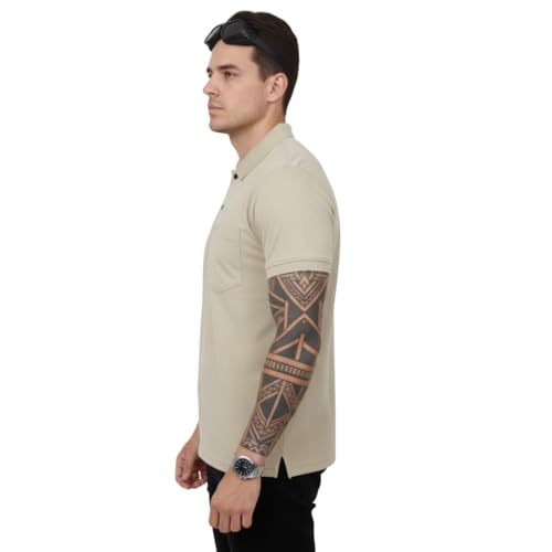 Image of SIDE UP Polo T Shirt for Man with Pocket, Polo T Shirts for Men, Summer Shirt with Collar, Half Sleeve, Cotton Blend, Light Weight, Comfotable Fit (Pack of 1) M to 3XL