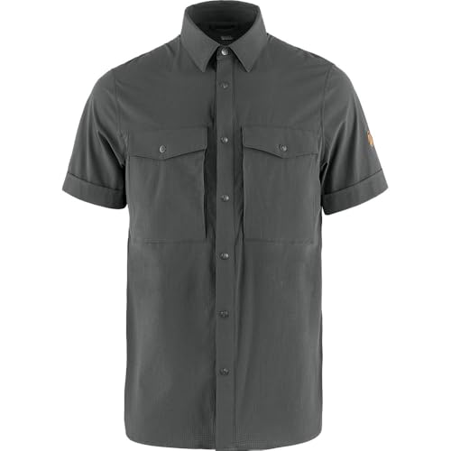 Fjällräven Abisko Trekking Short-Sleeve Shirt - Men's, Dark Grey, XL