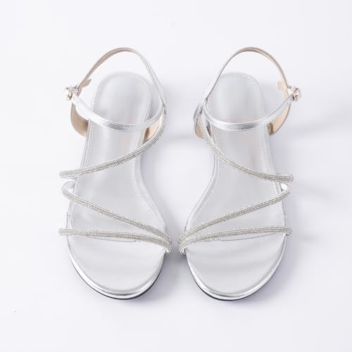 Image of Mtzyoa Women Flat Sandals Dressy Strappy Gladiator Summer Ankle Strap Nude Open Toe Comfortable Wedding Casual Leather Ladies Party Trendy Vacation