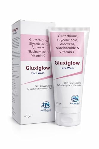 Image of Gluxiglow Face Wash Gel with Glycolic Acid, Niacinamide, Vitamin C & Aloe Vera | Gentle Daily Cleanser for Fresh & Radiant Skin | 60 gm