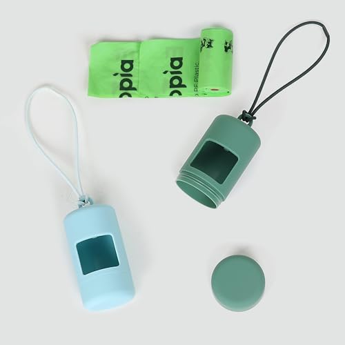Image of Dog Poop Bag Holder, Smooth Dispensing Poop Bag Holders for Leashes,Poop Bags Dispenser for Dogs,Lightweight Plastic Dispenser with Elastic Loop (only green holder)