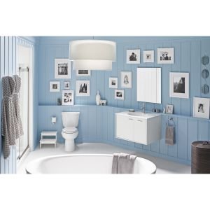 KOHLER K-5673-BN Archer Alcove BubbleMassage Air Bath with Bask Heated Surface, Tile Flange and Left-Hand Drain, 60