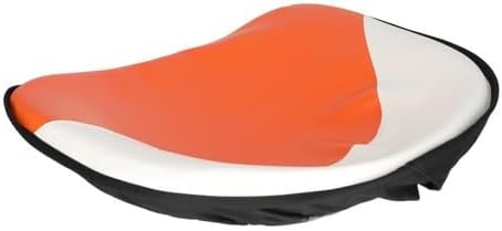 All States Pan Seat 21" Deluxe Cushion Vinyl White and Orange fits Allis Chalmers B C CA D10 D12 D14 D15 D17 D19 D21 G WC WD WD45