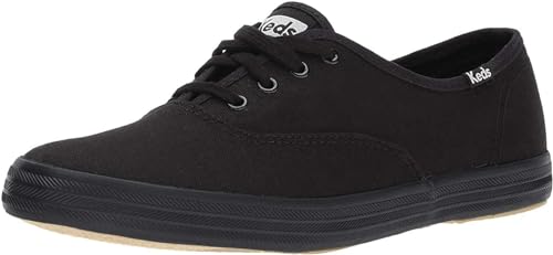 Keds womens Champion Canvas Sneaker, Black/Black, 7.5 US