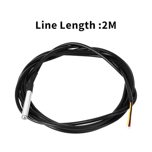 6 DS18B20 Temperatursensoren, 2 m, wasserdicht, geeignet für Entwicklungsboards von Arduino, Xiao, ESP32 usw., Edelstahlsonde, Temperaturbereich (-55 °C bis +125 °C)