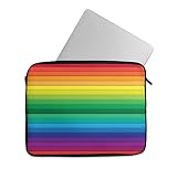 Design Skinz Rainbow Striped 14" Zipper Neoprene Sleeve Carrying Case Compatible with Acer, Asus, De
