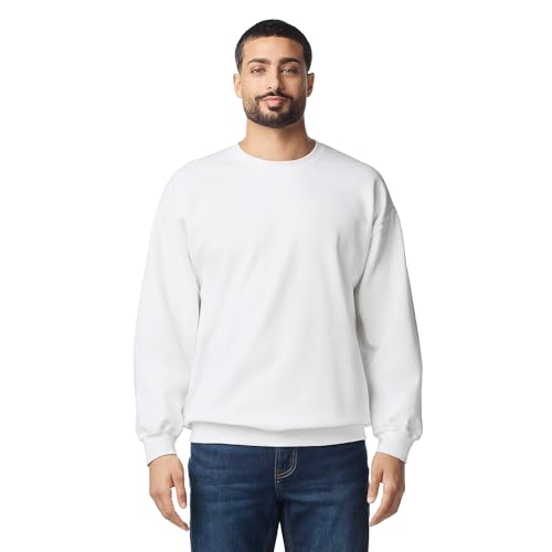 Gildan Adult Softstyle Crewneck Sweatshirt, Style GSF000, White, X-Large