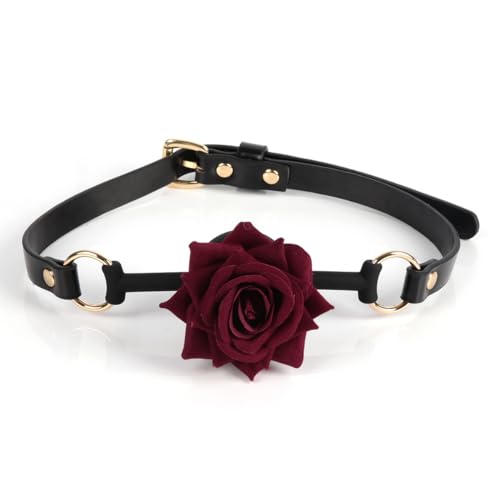 Mordaza bucal de silicona con forma de flor, mordaza sexual con bola, mordaza bucal ajustable, Juguetes sexuales para adultos para mujeres y parejas