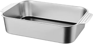 Stainless Steel Roasting Pan 45cm - Deep Dish Baking Tray for Salmon, Po...