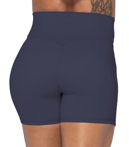 Image of Sunzel Crossover Biker Shorts for Women, No Front Seam V High Waist Yoga Workout Gym Shorts with Tummy Control | 4 Or 6-Inch Inseam, High Waisted, Tummy Control, Crossover Waist, Buttery Soft, No Front Seam, Squat Proof, Compression