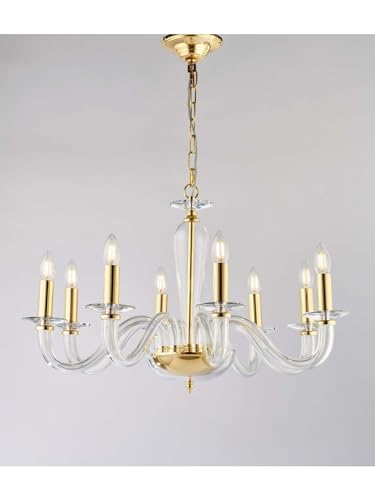 Lustre classique en cristal or pour illuminer les soirées en famille