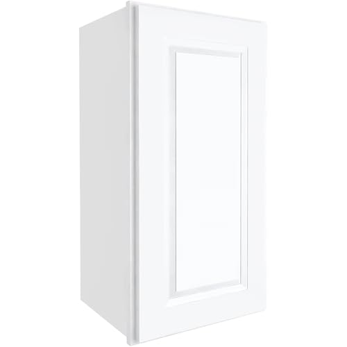 LUXEYARD 15 Inch White Shaker Kitchen Wall Cabinet with Soft