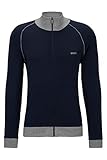Troyer BOSS Herren Mix&Match Jacket Z Jacke aus Stretch-Baumwolle mit Reißverschluss und Logo-Stickerei Dunkelblau M