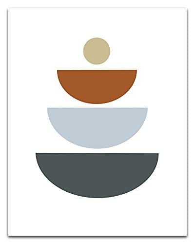 Abstract Wall Art Prints, Minimalist Watercolor Wall Art Décor, Set Of 3 Unframed 11X14 Blue, Orange, Gray, Black. Mid Century Modern, Boho, Contemporary And Modern Décor For Living Room Or Bedroom. #TOP2
