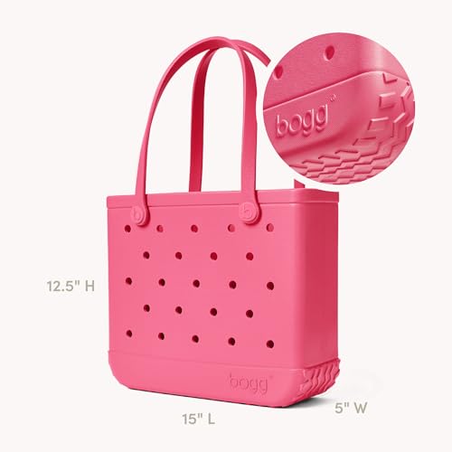 Image of BOGG BAG Medium Tote - 15 inch x 12.5 inch x 5 inch - Durable, Washable, Tip-proof - Beach, Pool, Boat, Work, Sports (Watermelon)