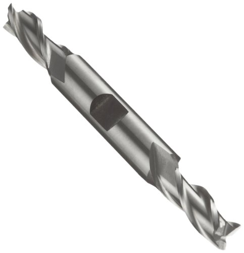 Image of 5110264 High Speed Steel (HSS) Square Nose End Mill, Inch, Double End, Weldon Shank, Uncoated (Bright) Finish, 3 Flutes, 5 inch Overall Length, 9 /16 inch Cutting Diameter, 5 /8 inch Shank Diameter