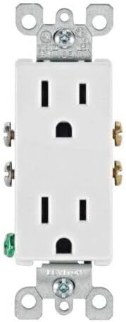 Replacement for Decora 15 Amp Residential Grade Grounding Duplex Outlet, White - Pack of 10 Replaces Parts