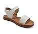 Soda PLENTY ~ Women's Strappy Ankle Wrap Buckle Fashion Flat Sandals (Off White Nubuck, US Footwear Size System, Adult, Women, Numeric, Medium, 11)