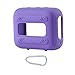 for JBL Go 4 Waterproof Bluetooth Speaker Silicone Cover Case, Portable Silicone Travel Case with Carabiner, Protective Skin Case (Purple Case) - co2CREA