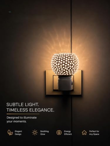 Image of RUPIKA | Electric Ceramic Aroma Diffuser Kapoor Dani | Camphor Diffuser Incense Burner Holder Kapoor Dani with Night Lamp for Home, Office (Star)