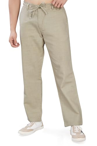 Image of DIVISIVE Men's Relaxed Fit Cotton Linen Blend Trousers