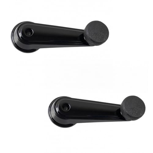 Image of TRQ Front Window Crank Handle Set Black Compatible with 1995-2003 Mack CH 2008-2009 CHU 2001-2007 CV 2006-2007 CXP CXU GU7 GU8