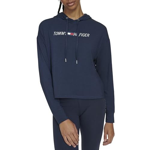 Image of Tommy Hilfiger Women's Lightweight Logo Hoodie Sweatshirt