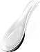 Vremi White Ceramic Spoon Rest for Kitchen Counter or Stove - 9-inch Porcelain Drip Catcher with Removable Black Silicone Base for Resting Cooking Spoons or Utensils