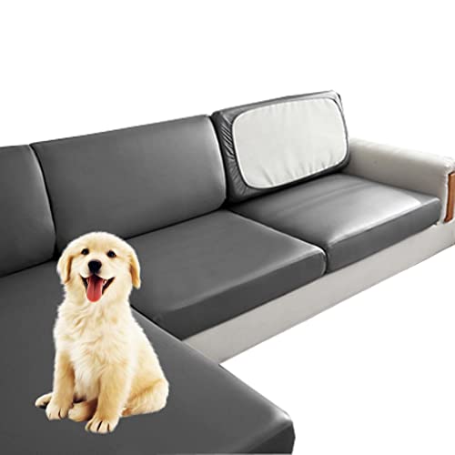 FGYAHOKN Housse De Coussin Extensible, Housse De Coussin De Siège pour Canapé Lavable, Housse De Protection pour Meubles Housse De Coussin De Canapé en Simili Cuir PU Élastique (O 8)