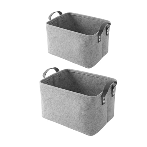 MEAKTSMI 2 cestas de almacenamiento para organizar ropa y toallas, cesta de lavandería con asas, ahorro de espacio, soporte para ropa sucia