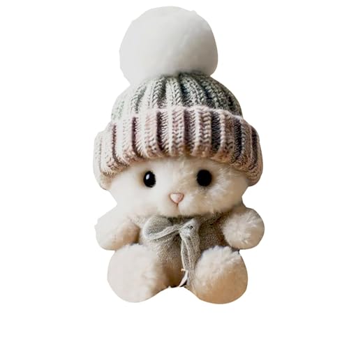 Ocastuted Juguete de Felpa del Conejo de Pascua, Animal Relleno de Conejo Suave,Lindo Animal de Peluche con Tarjeta - Decoraciones de Pascua con Sombrero de Punto pequeño Apoyo Emocional para