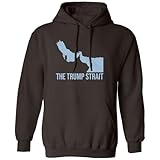 Playful Pathways Strait of Hormuz Graphic Trump-Inspired Unisex Hooded Sweatshirt (Brown, Large)