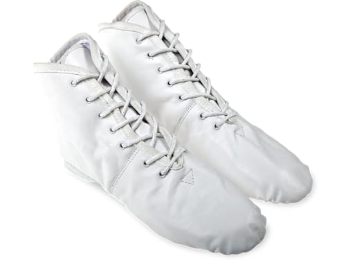 Diamant Gardestiefel in weiß Leder mit geteilter Gummisohle Turniertauglicher Garde-,