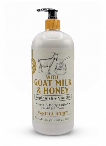 GOAT MILK & HONEY BODY & HAND LOTION VANILLA HONEY FOR ALL SKIN TYPES 32 oz