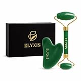 Guasha Set mit Gua Sha Stein, Jade Roller Gesicht, Face Massager und Gesichtsroller – Massage Gesicht Zubehör mit Kinn-Gurt gegen Doppelkinn – Premium Geschenkset für Frauen