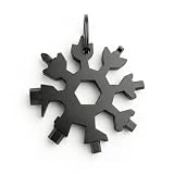 Snowflake Multitool With keychain, Stainless Steel Bottle Opener, Multi Tool Cool Gadget Stocking Stuffer for Men, Dads, Husbands (Black)