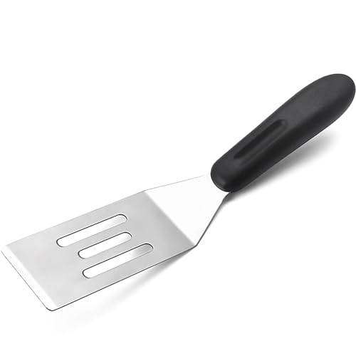 Small Metal Spatula,Mini Spatula for Flipping, Cooking and Baking,Stainless Steel Brownie Spatulas with Non-Slip Handle for kitchen Use