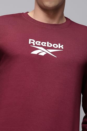 Image of Reebok Men's Classic Crew Sweatshirt - Cozy Fleece Pullover, No Hoodie Design
