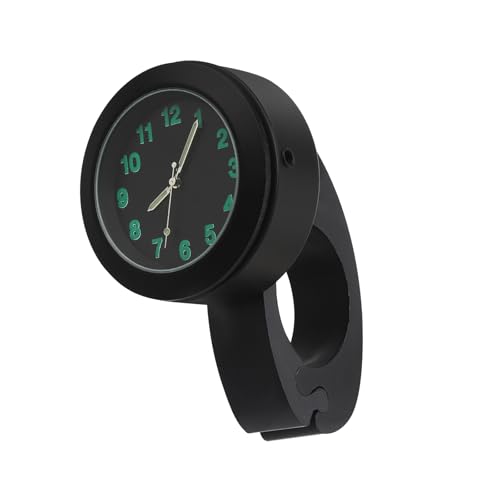 TNSLAND Montre Moto Guidon, Montre Vélo Nocturne pour Lumineux, Alliage d'aluminium Support étanche horloges pour Moto pour poignées 22-25 mm (Noir)