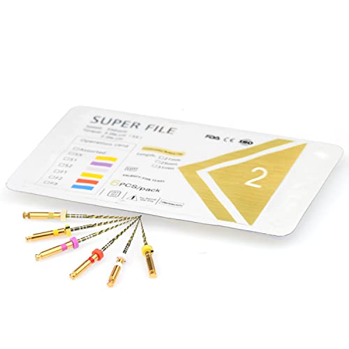 Nski 6Pcs/Pack Gold Flexible Files Engine Use Endo Rotary Files Sx-F3 Niti File System Endodontic Accessories thumb #5