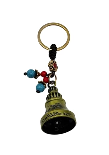Image of Classic Antique Tibetan Temple Bell Shaped Keyring for Gift Gaurdian bell for Car Bike Bags Metal Key ring Key Chain Bag Charm Gift